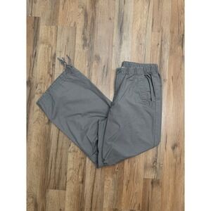 BP Parachute Pants Men Small Gray Wide Leg Elastic Waist Streetwear